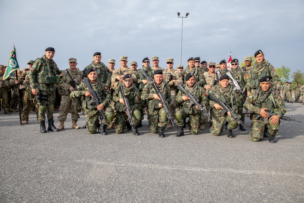 Elements of Kosovo Force 29 Form Up at Camp Albertshof, Germany