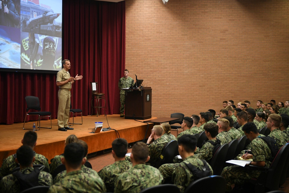 Commander of U.S. Naval Forces Southern Command/U.S. 4th Fleet Speaks to NROTC Midshipmen as Part of a Sea Trials Event at Jacksonville University