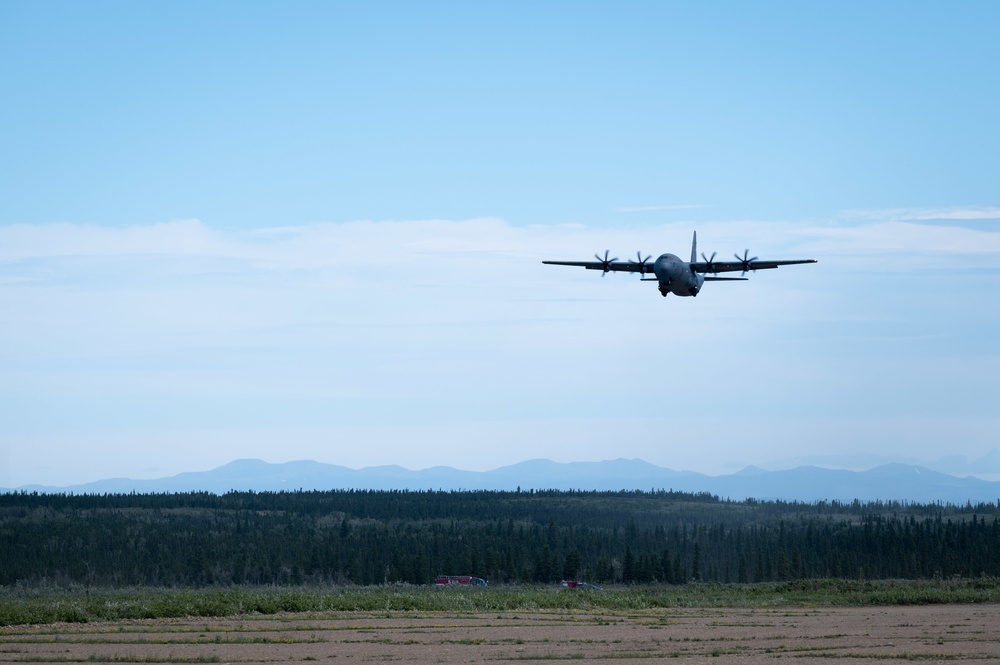 C-130Js perform low approach over Fort Greely