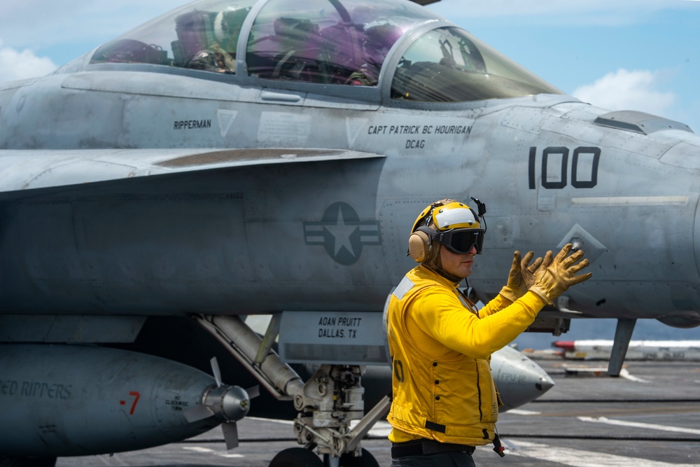 USS Harry S. Truman (CVN 75) transits the Atlantic Ocean.