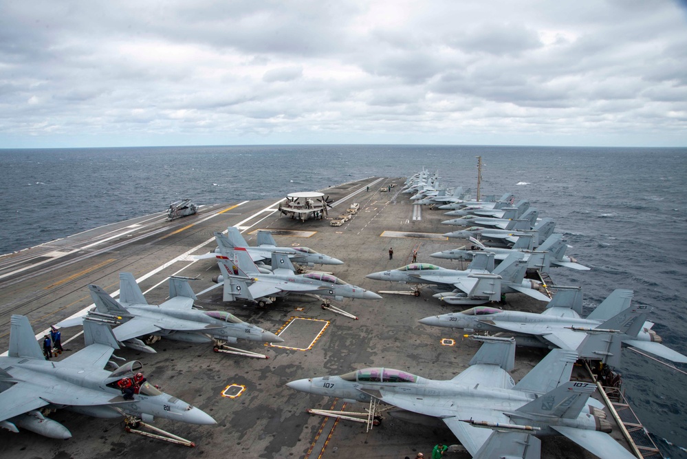 USS Harry S. Truman (CVN 75) transits the Atlantic Ocean.