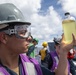 Fireman Jaycob Tillmanmontecillo, from Sacramento, Calif., conducts a clear and bright test