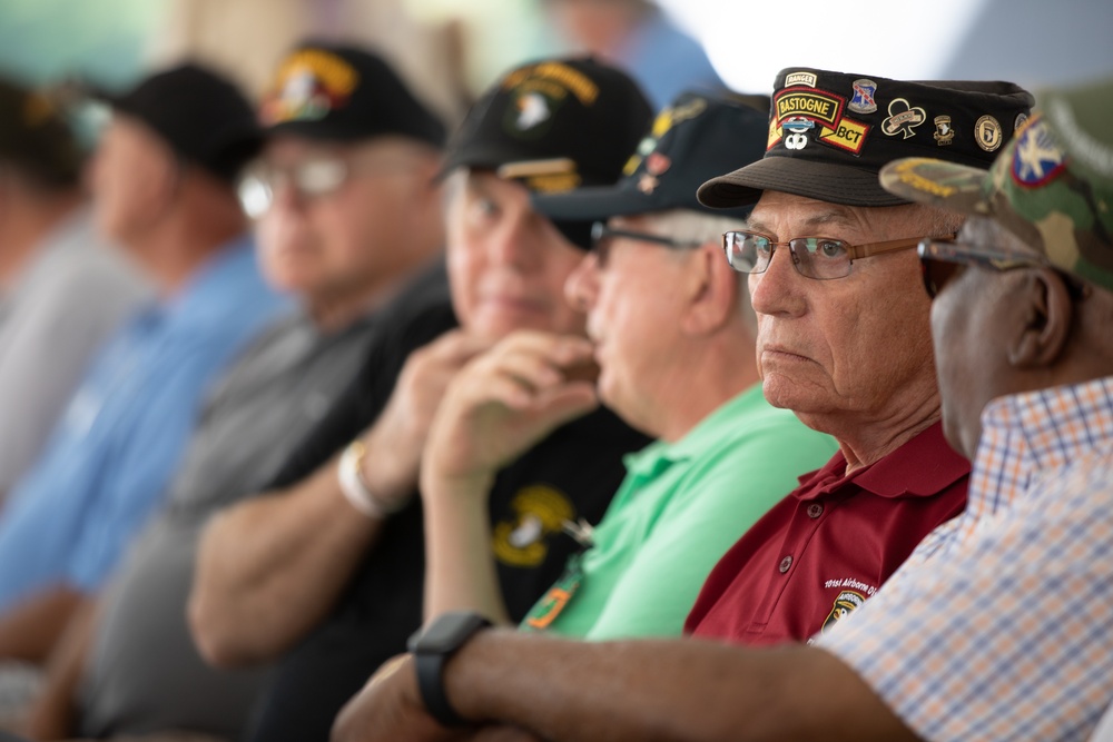 Vietnam Veterans Await the Honorary Air Assault Badge Ceremony