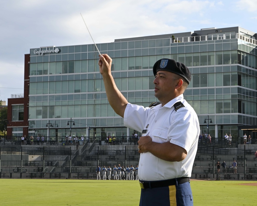 246th U.S. Army Band plays during Early Independence Day Celebration for summer tour