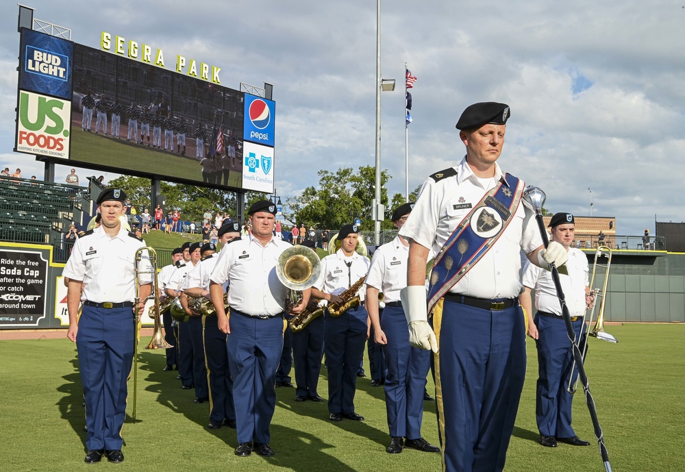 246th U.S. Army Band plays during Early Independence Day Celebration for summer tour