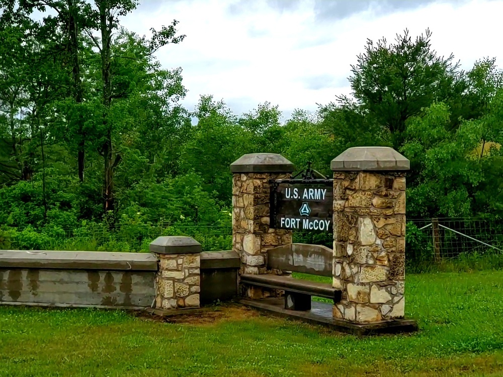 Old stone gates on Fort McCoy's South Post made by Works Progress Administration