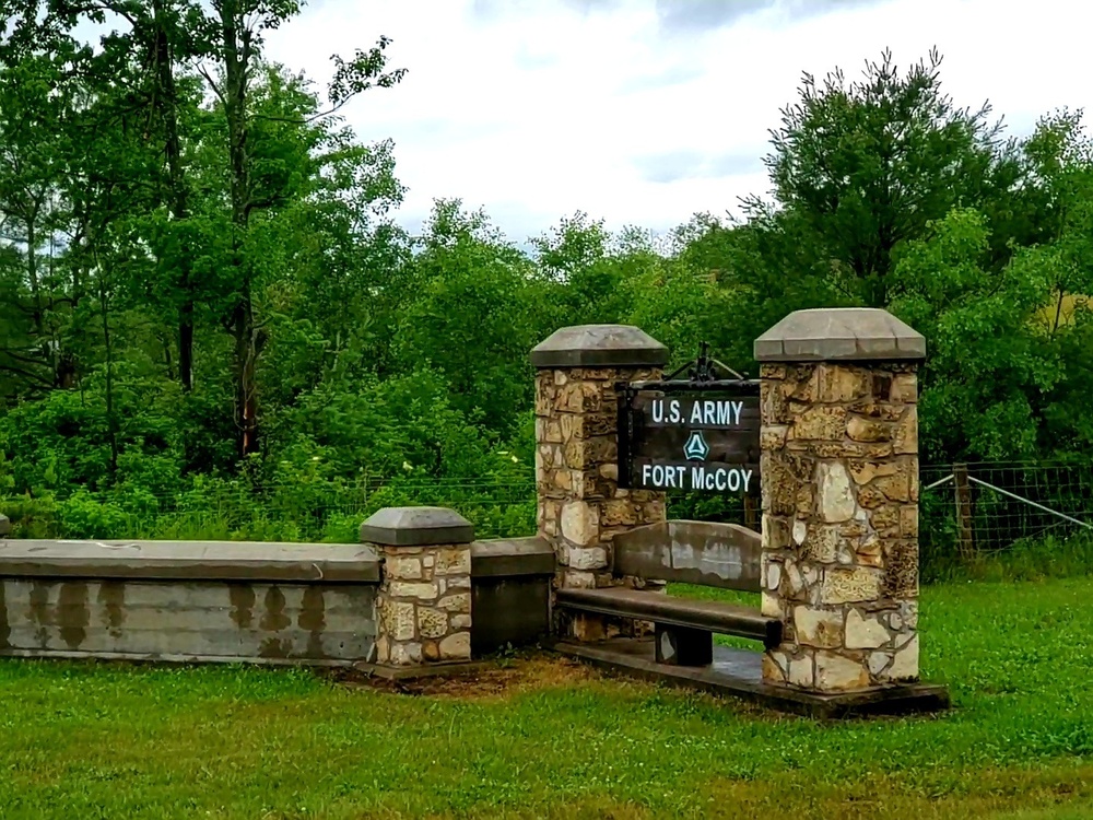 Old stone gates on Fort McCoy's South Post made by Works Progress Administration