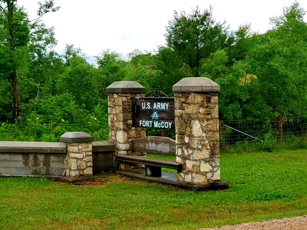 Old stone gates on Fort McCoy's South Post made by Works Progress Administration