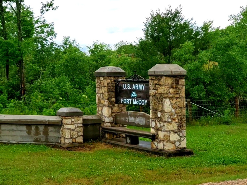 Old stone gates on Fort McCoy's South Post made by Works Progress Administration