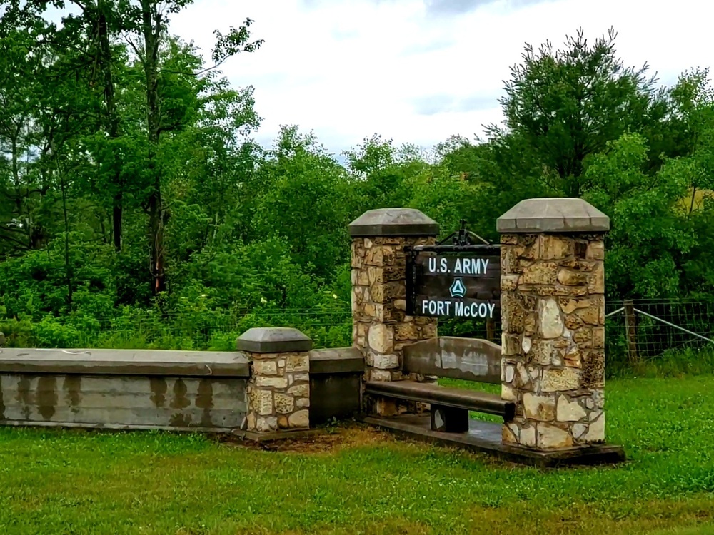 Old stone gates on Fort McCoy's South Post made by Works Progress Administration