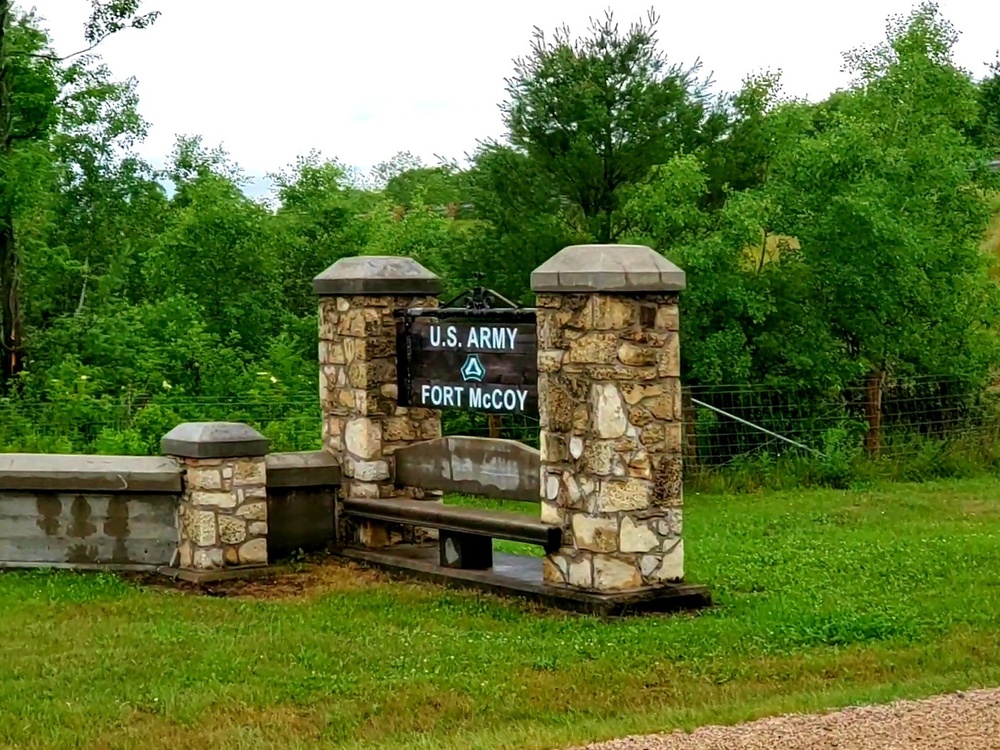 Old stone gates on Fort McCoy's South Post made by Works Progress Administration