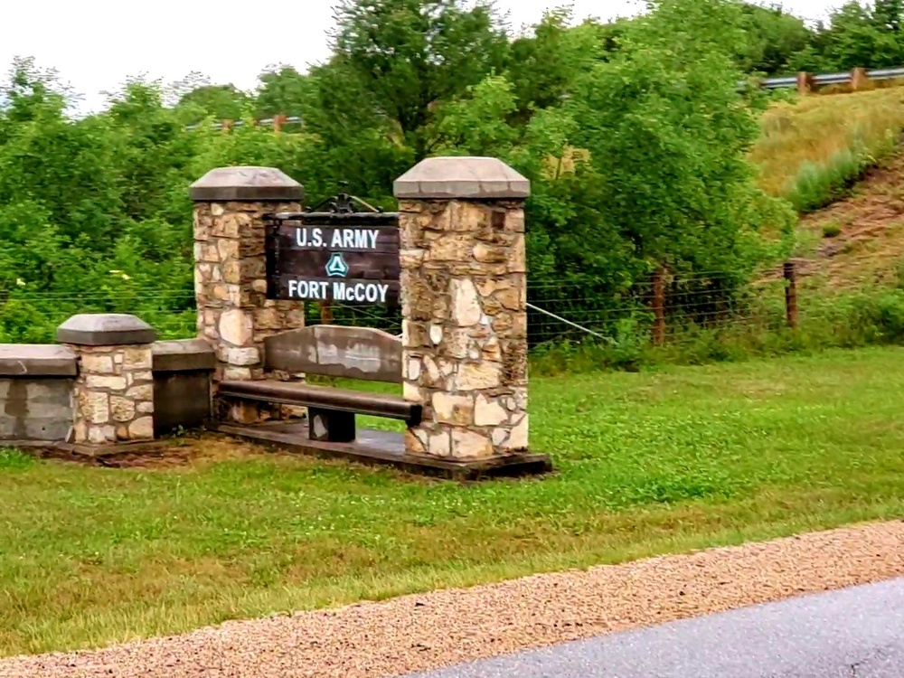 Old stone gates on Fort McCoy's South Post made by Works Progress Administration
