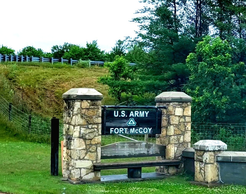 Old stone gates on Fort McCoy's South Post made by Works Progress Administration
