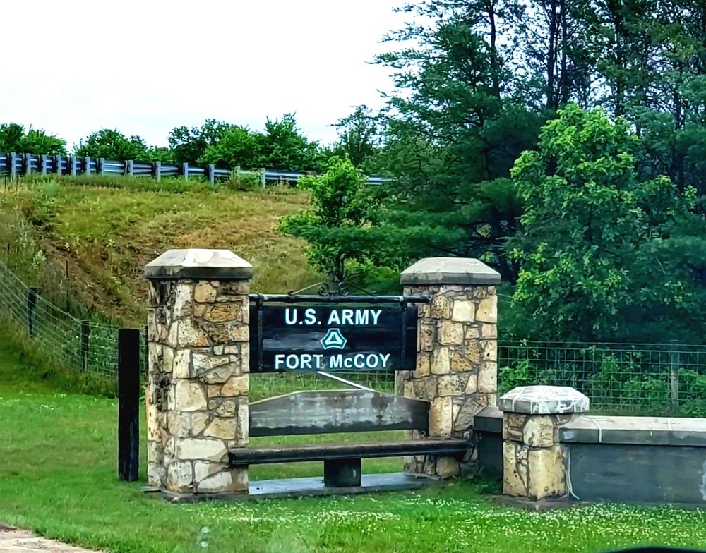 Old stone gates on Fort McCoy's South Post made by Works Progress Administration