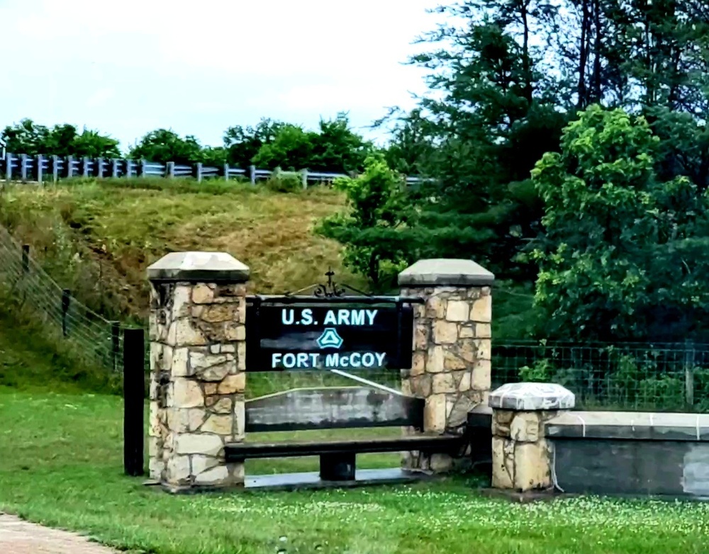 Old stone gates on Fort McCoy's South Post made by Works Progress Administration