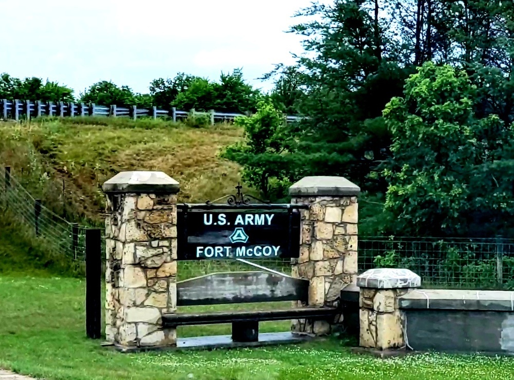 Old stone gates on Fort McCoy's South Post made by Works Progress Administration