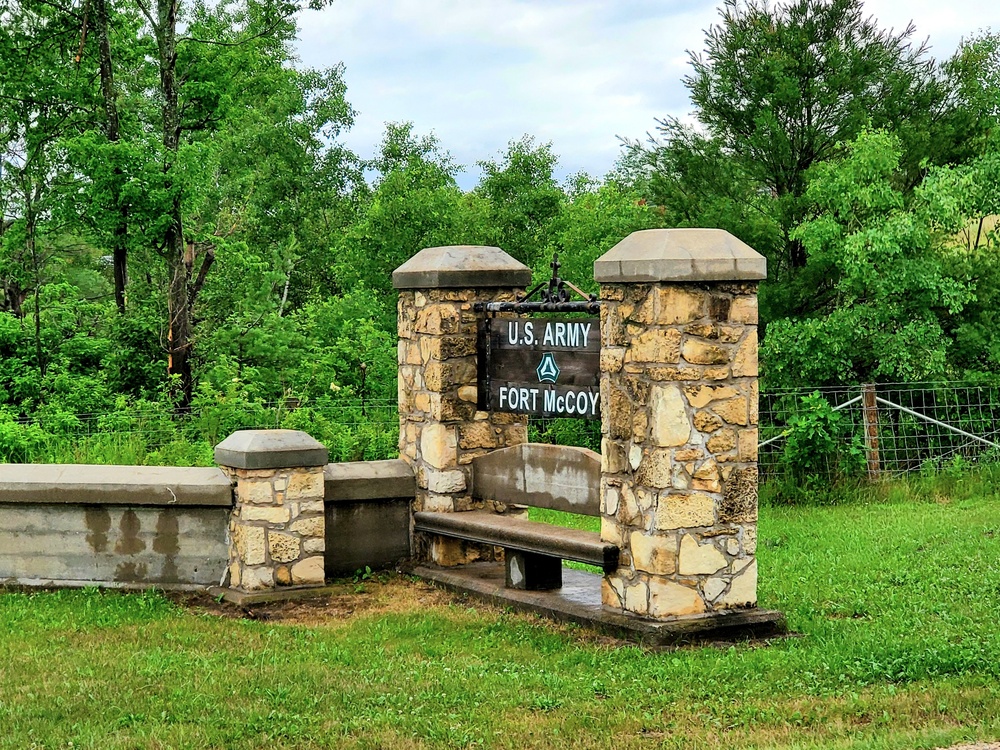 Old stone gates on Fort McCoy's South Post made by Works Progress Administration