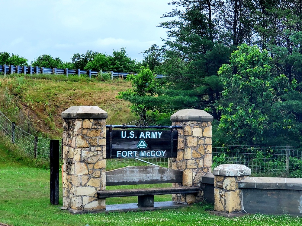 Old stone gates on Fort McCoy's South Post made by Works Progress Administration