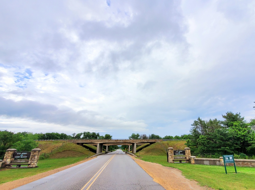 Old stone gates on Fort McCoy's South Post made by Works Progress Administration