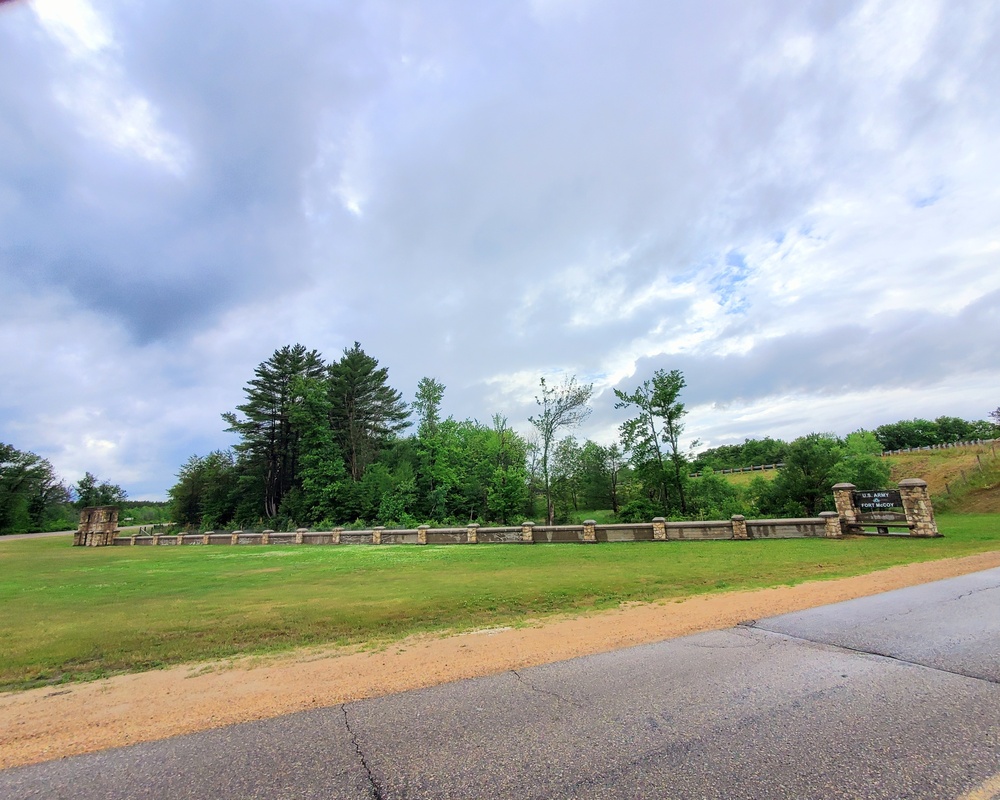 Old stone gates on Fort McCoy's South Post made by Works Progress Administration