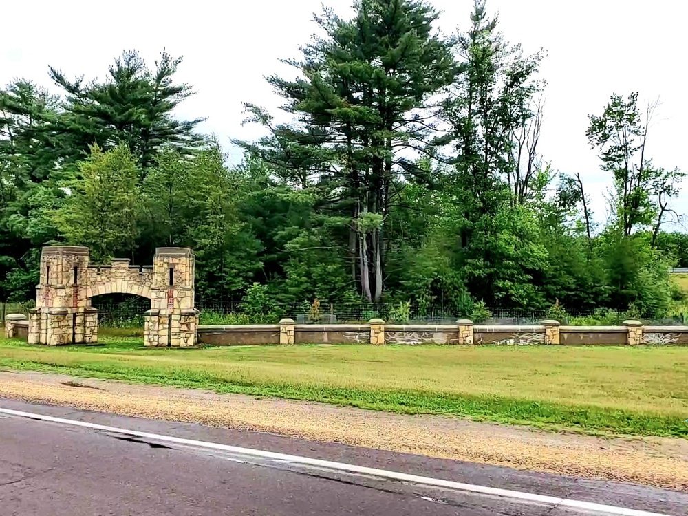 Old stone gates on Fort McCoy's South Post made by Works Progress Administration