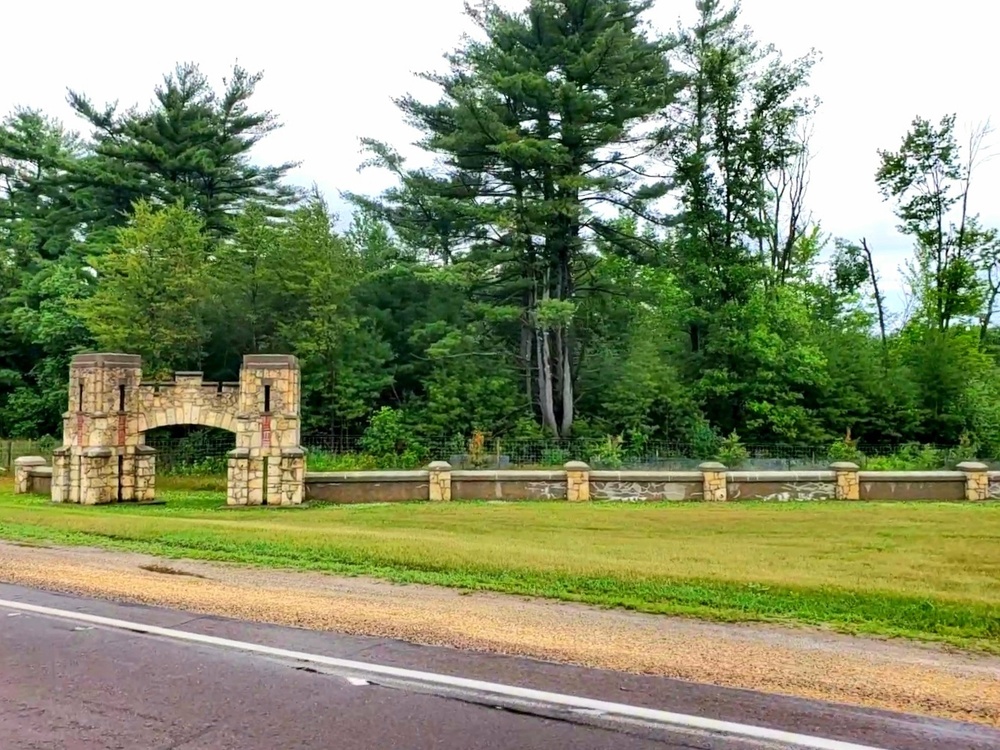 Old stone gates on Fort McCoy's South Post made by Works Progress Administration