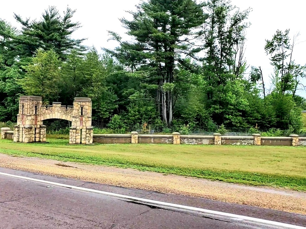 Old stone gates on Fort McCoy's South Post made by Works Progress Administration