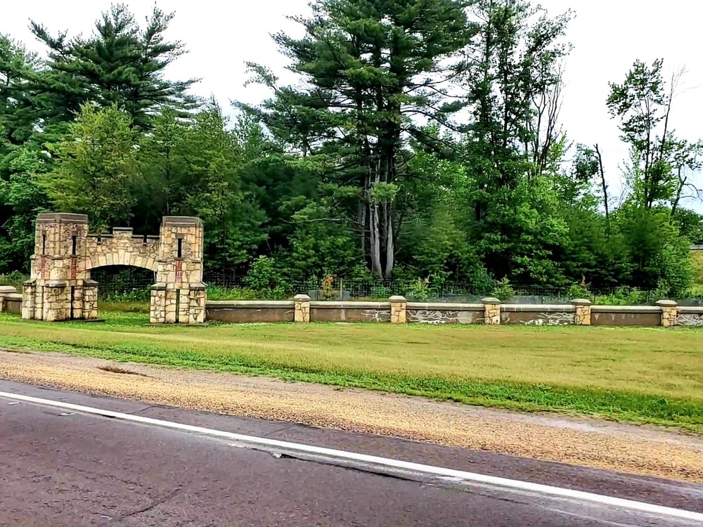 Old stone gates on Fort McCoy's South Post made by Works Progress Administration