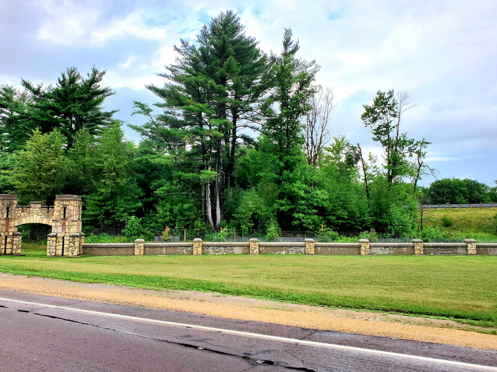 Old stone gates on Fort McCoy's South Post made by Works Progress Administration