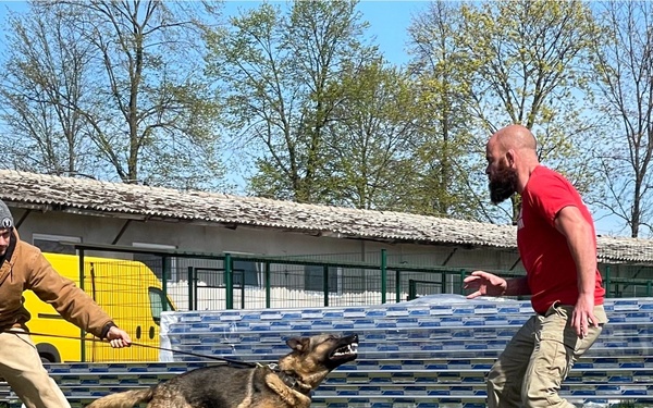 Working dog team travels overseas to purchase four-legged trainees