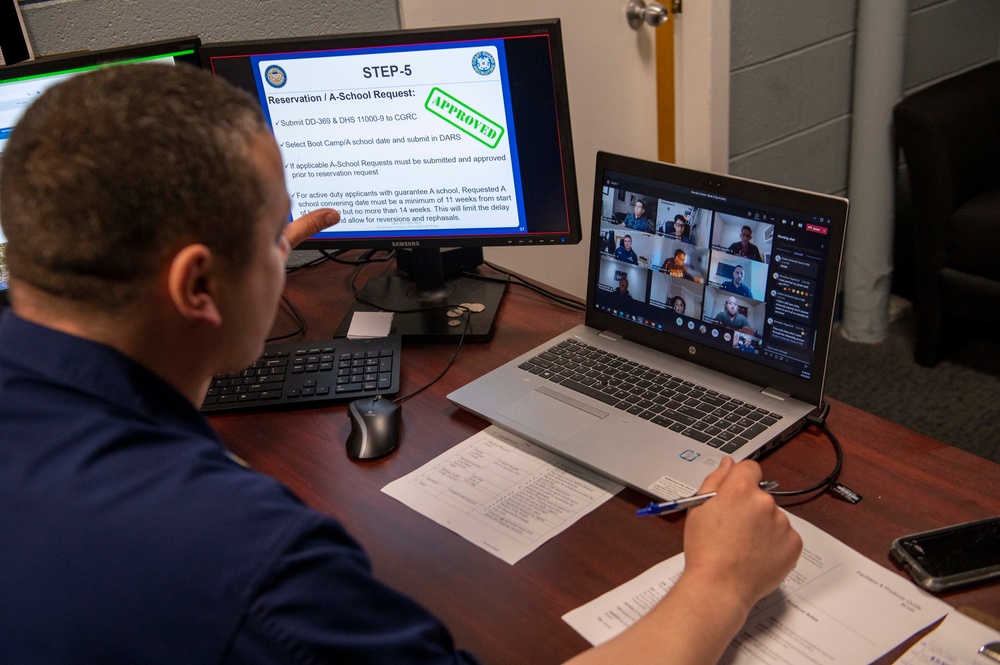 Coast Guard virtual Recruiter School in session