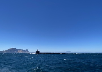 The U.S. Navy submarine USS Alaska (SSBN 732) arrived at the Port of Gibraltar