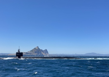The U.S. Navy submarine USS Alaska (SSBN 732) arrived at the Port of Gibraltar