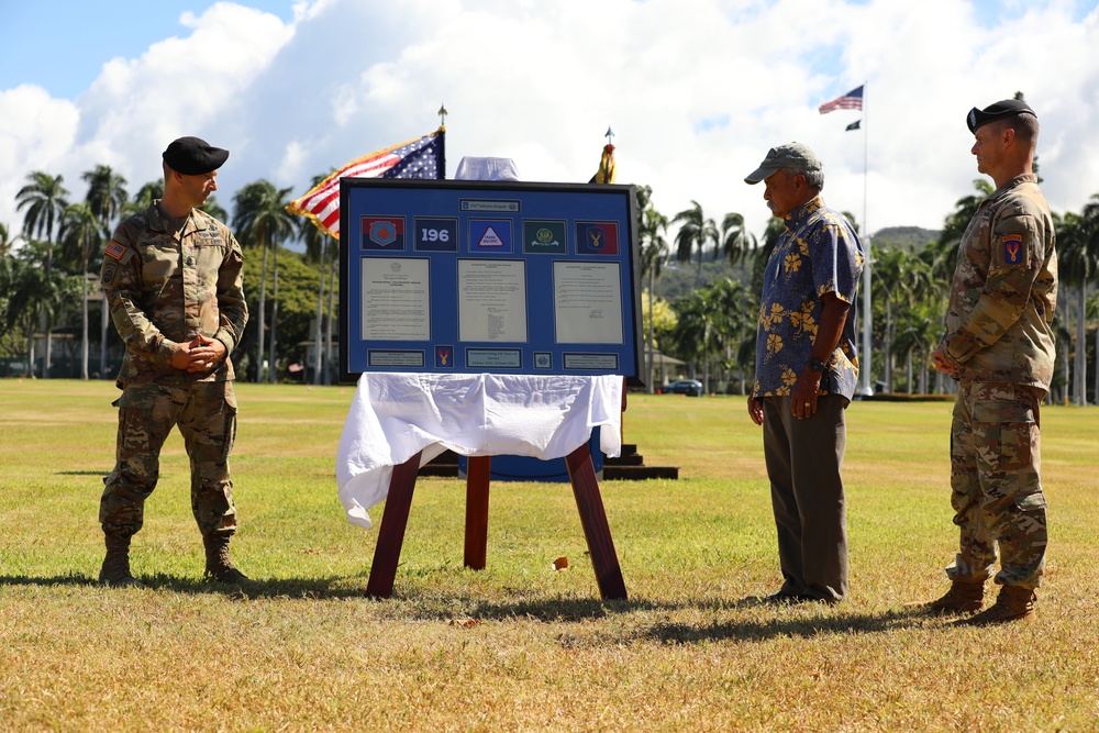 Celebrating Centennial and Change of Command of 196th Infantry Brigade