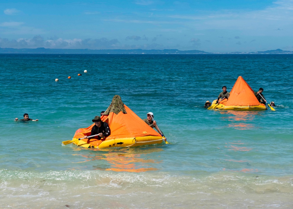 JGSDF Water Survival Training at CFAO White Beach Naval Facility