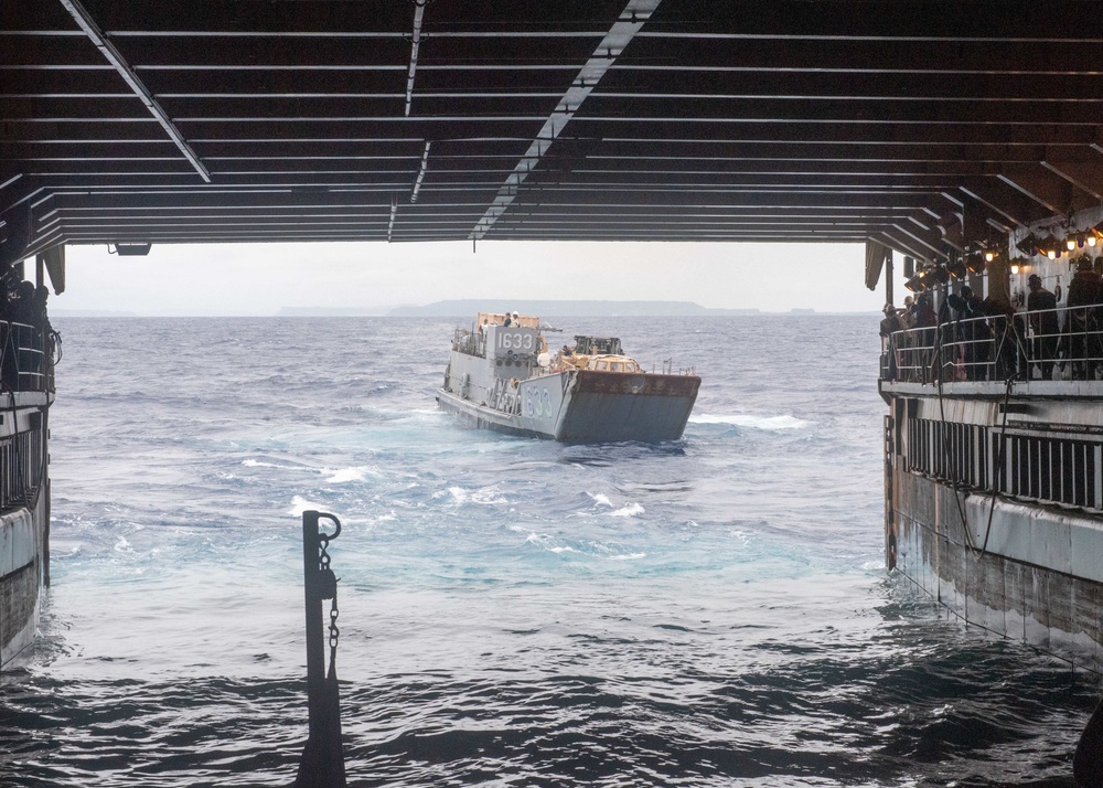 Landing Craft Utility 1633 is Launched From the Well Deck of USS Germantown