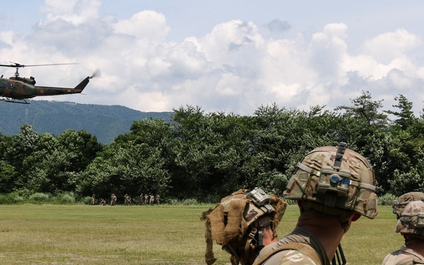 Dogface Soldiers participating in Orient Shield 21-2 train to conduct air assault operations