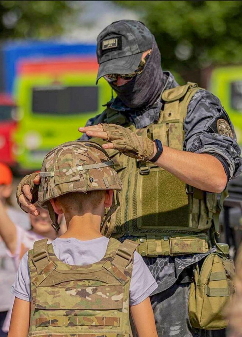 Deployed US Soldiers support community during a local youth event in Poland