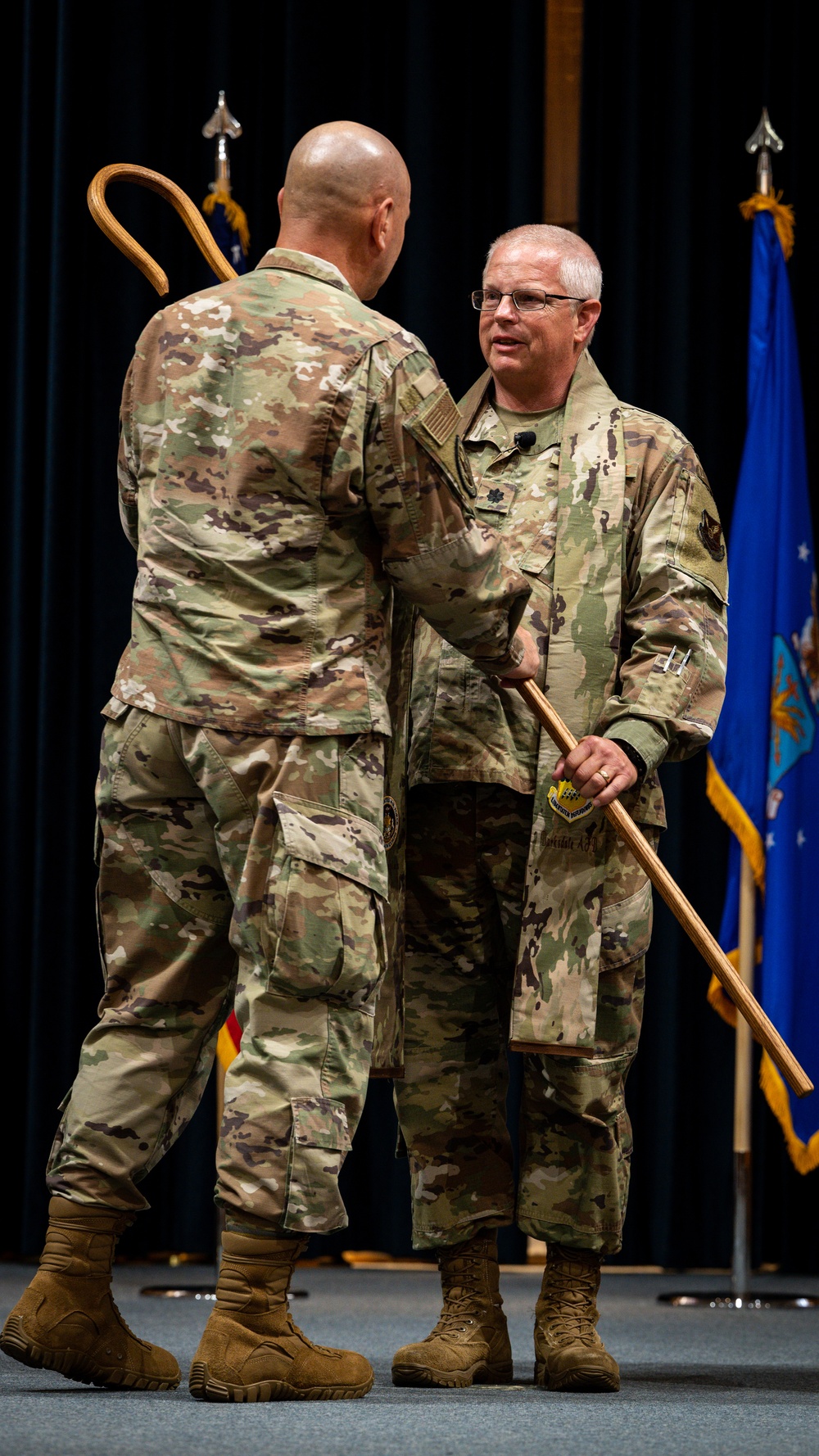 Barksdale welcomes new wing chaplain with Assumption of the Stole and Crook