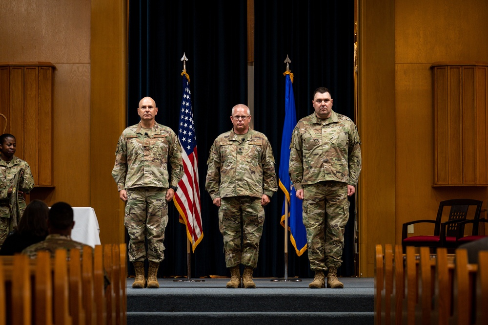 Barksdale welcomes new wing chaplain with Assumption of the Stole and Crook