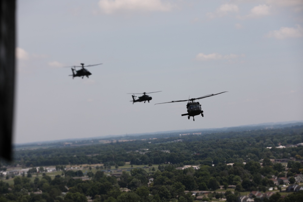 Helicopters fly over Ft. Campbell during Week of the Eagles