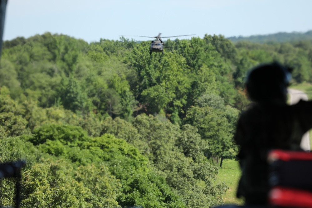 Helicopters fly over Ft. Campbell during Week of the Eagles