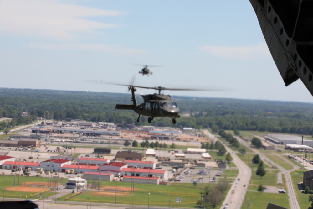 Helicopters fly over Ft. Campbell during Week of the Eagles