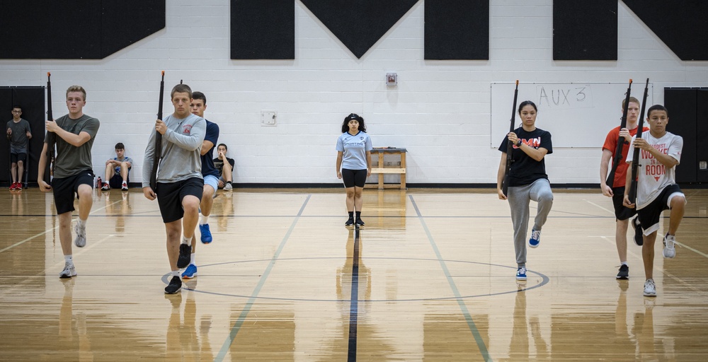 Navy Ceremonial Guard Performs for Local NJROTC Unit