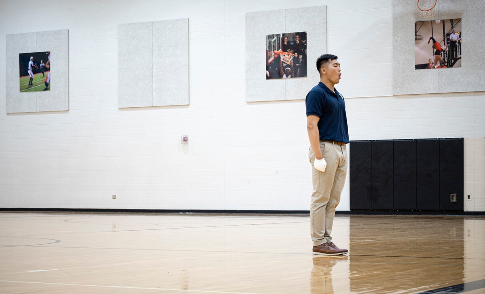 Navy Ceremonial Guard Performs for Local NJROTC Unit