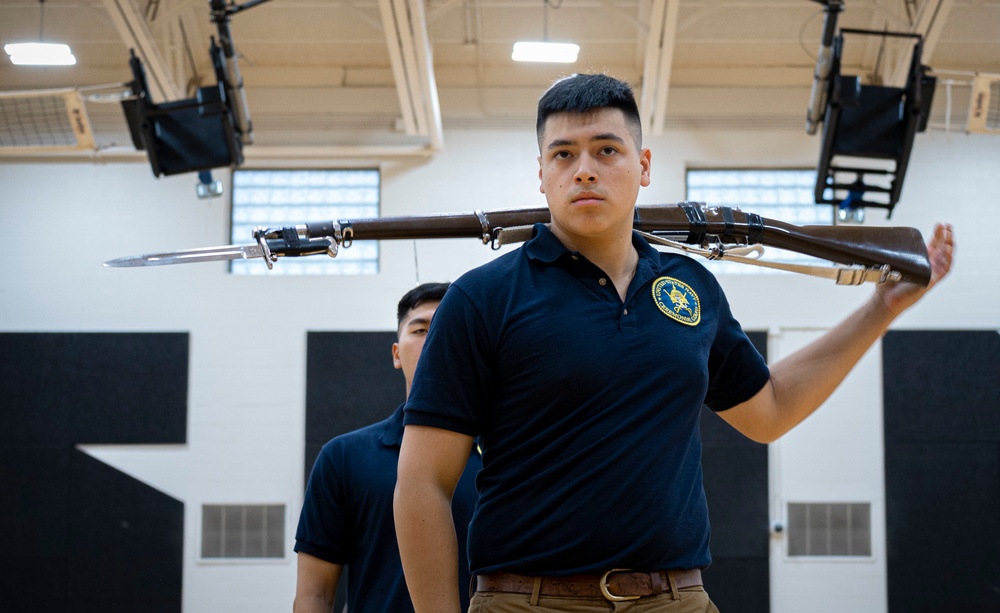 Navy Ceremonial Guard Performs for Local NJROTC Unit