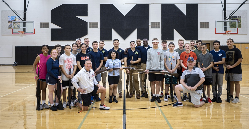 Navy Ceremonial Guard Performs for Local NJROTC Unit