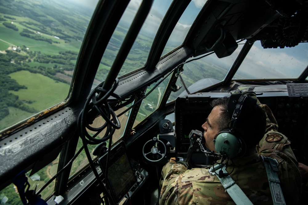 AC-47, AC-130J perform gunship legacy flight over Topeka