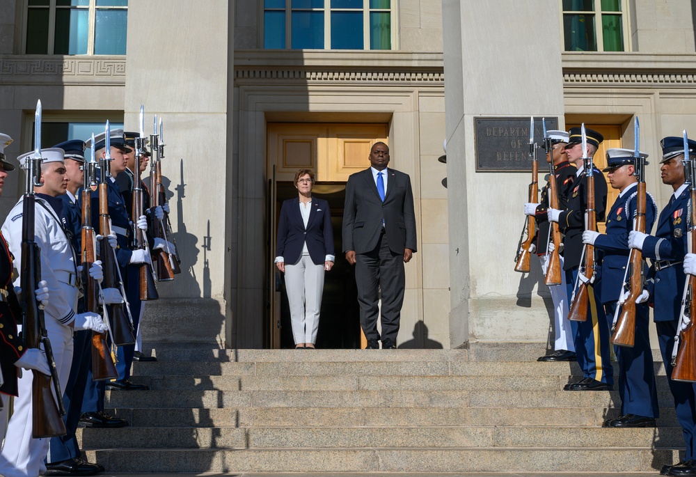 SecDef Austin and German MOD bilateral exchange