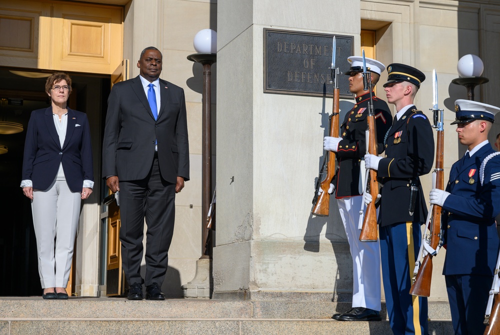 SecDef Austin and German MOD bilateral exchange